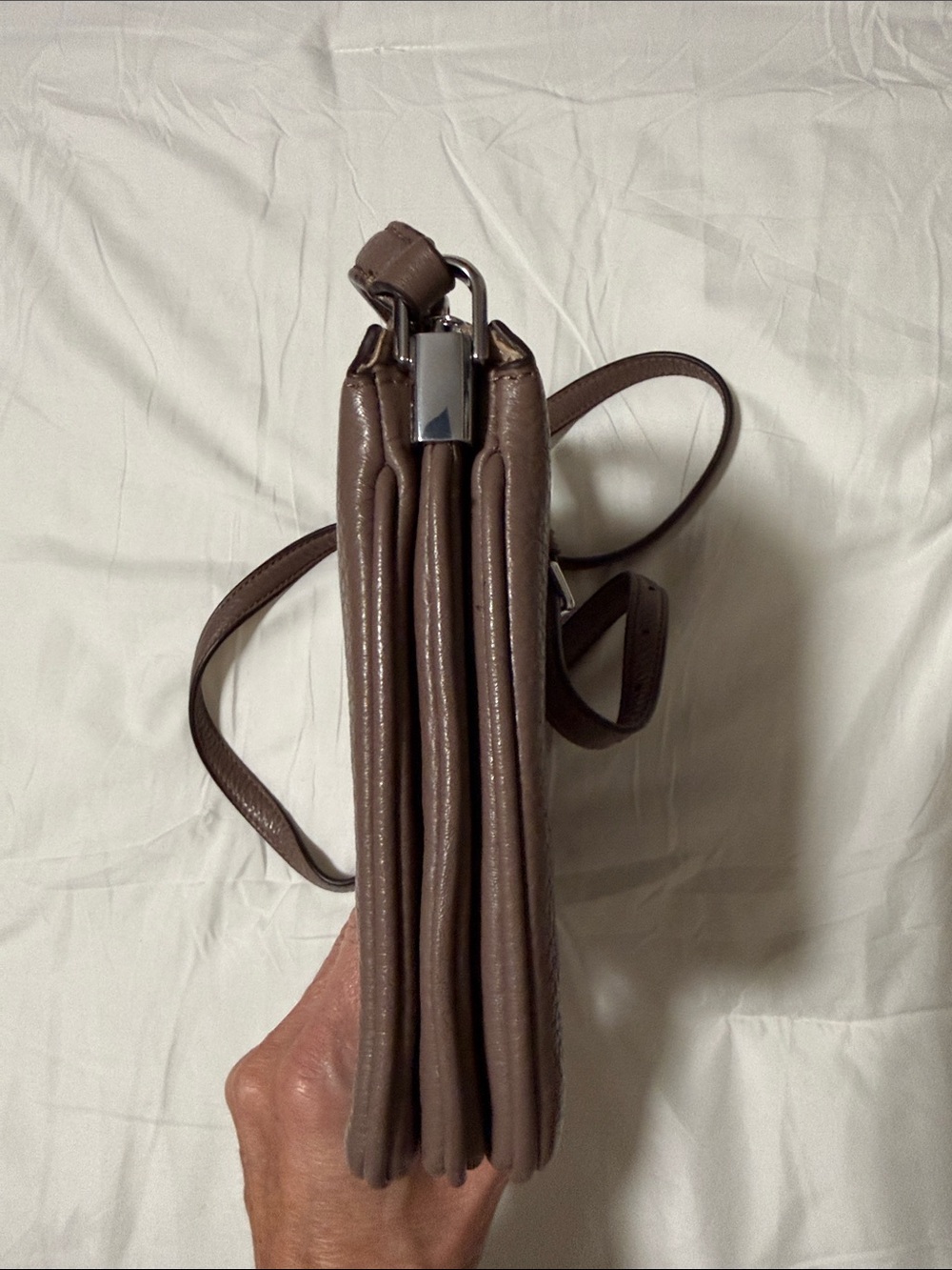 kate spade Pebbled Leather Brown Crossbody Messenger - Picture 8 of 10